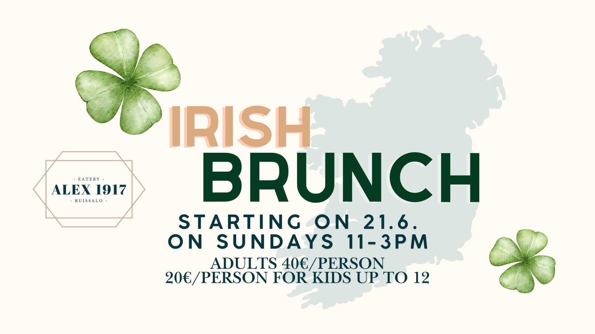 irish brunch invitation from eatery alex 1917